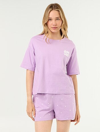 Ensemble de pyjama haut + short en jersey coton