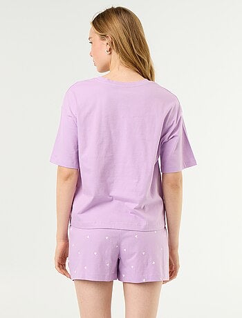 Ensemble de pyjama haut + short en jersey coton