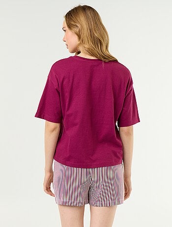 Ensemble de pyjama haut + short en jersey coton
