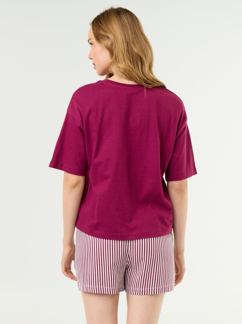 Ensemble de pyjama haut + short en jersey coton Rouge - Kiabi