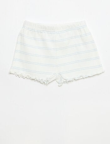 Ensemble de pyjama haut + short en rib coton