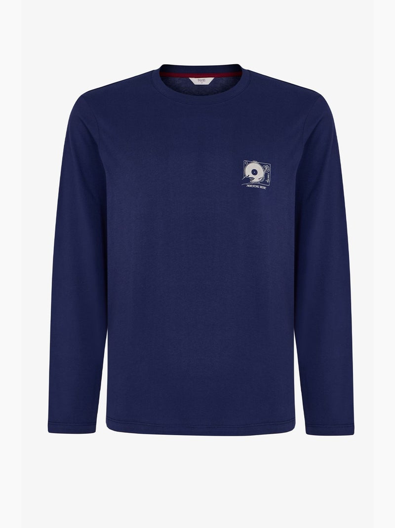 Ensemble de pyjama homme echo block à carreaux, manches longues penti Bleu marine - Kiabi