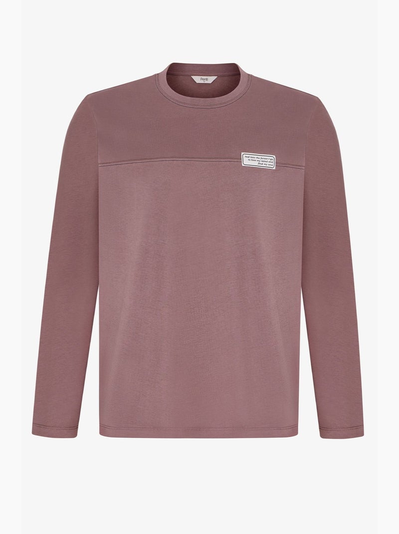 Ensemble de pyjama homme naturel à manches longues jogger penti Mauve - Kiabi