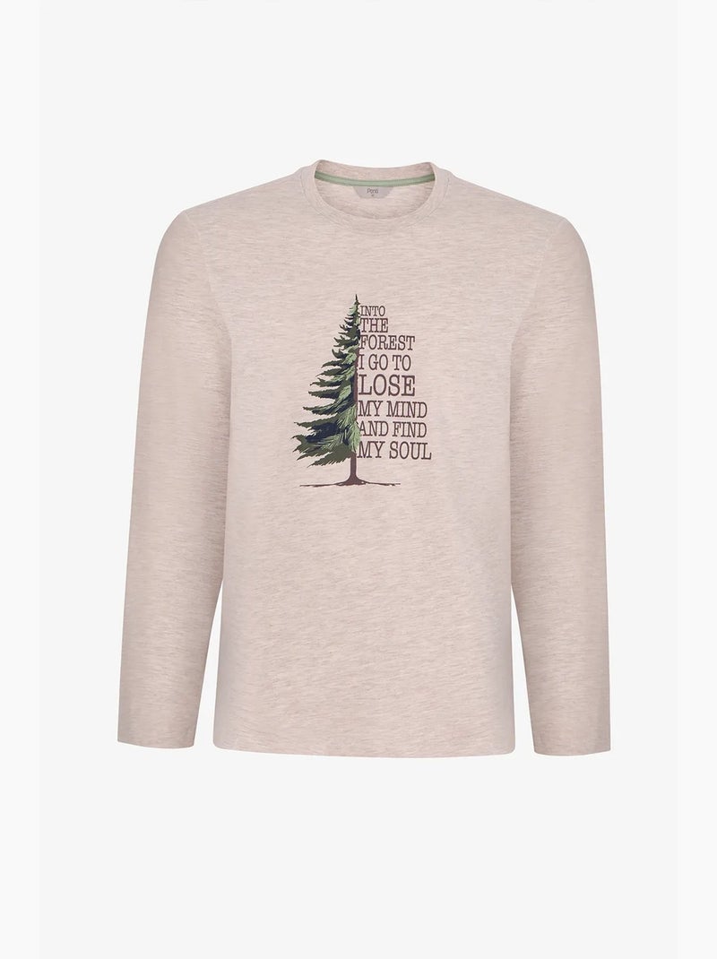Ensemble de pyjama homme pine forest à carreaux, manches longues penti Vert olive - Kiabi