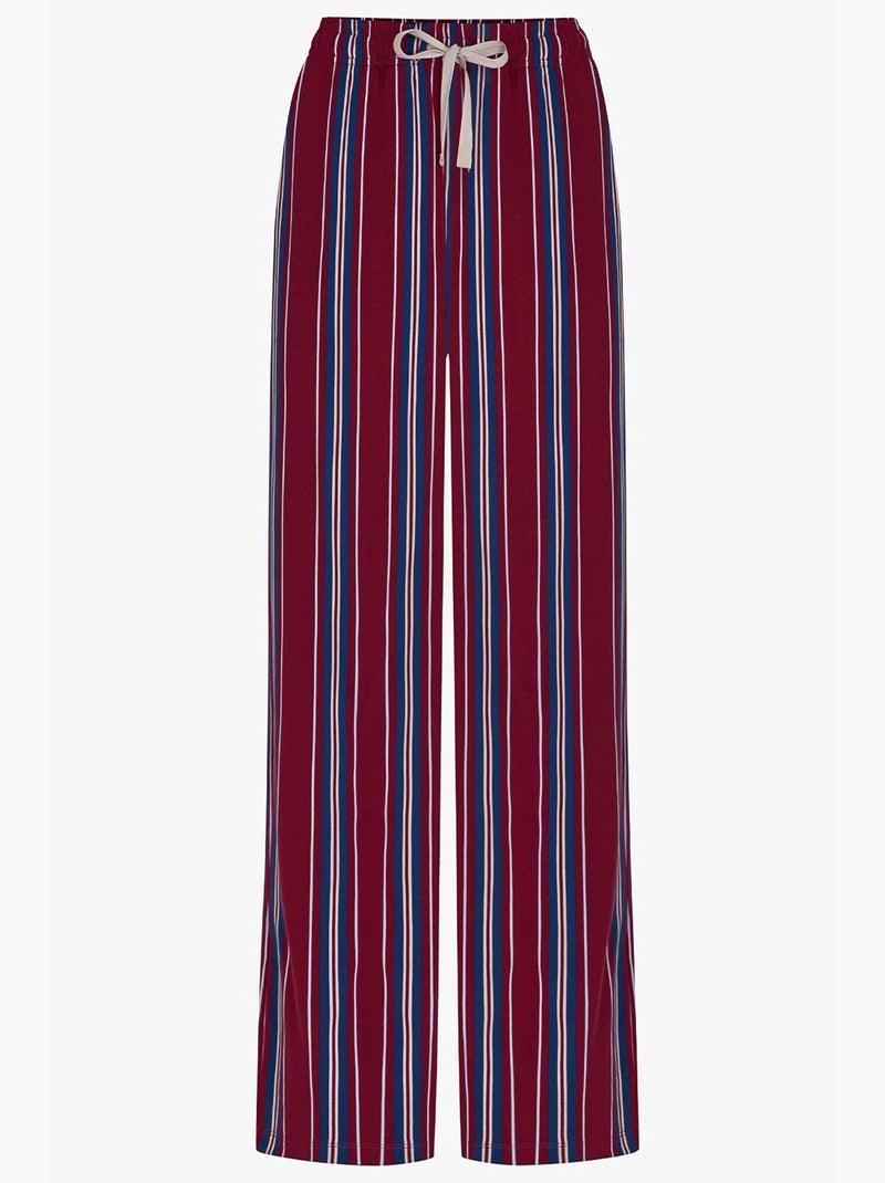 Ensemble de pyjama homme soundwave à rayures, pantalon long et manches longues penti Gris Bordeaux Bleu - Kiabi
