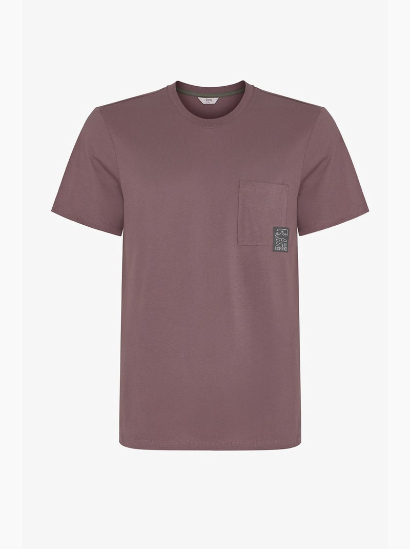 Ensemble de pyjama homme woodland earth à manches courtes et short penti Mauve - Kiabi
