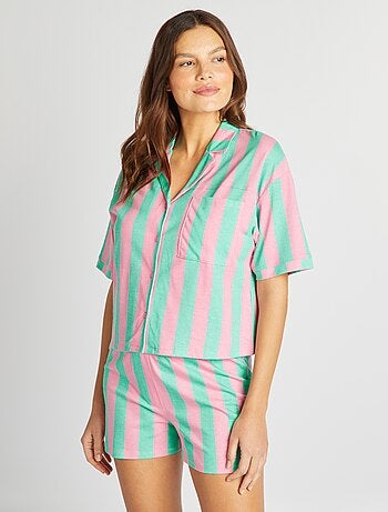 Ensemble de pyjama imprimé chemise + short - 2 pièces
