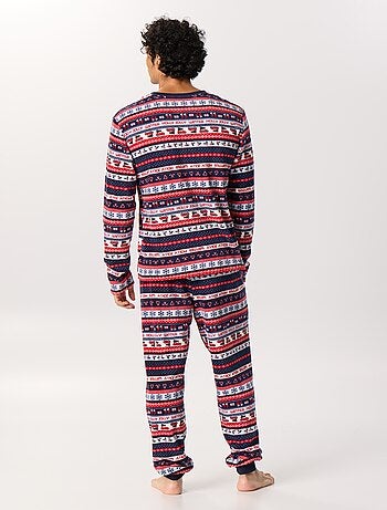 Ensemble de pyjama imprimé jacquard 'Noël' 2 pièces en polaire