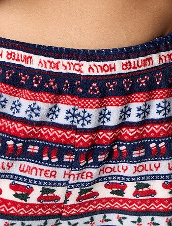 Ensemble de pyjama imprimé jacquard 'Noël' 2 pièces en polaire
