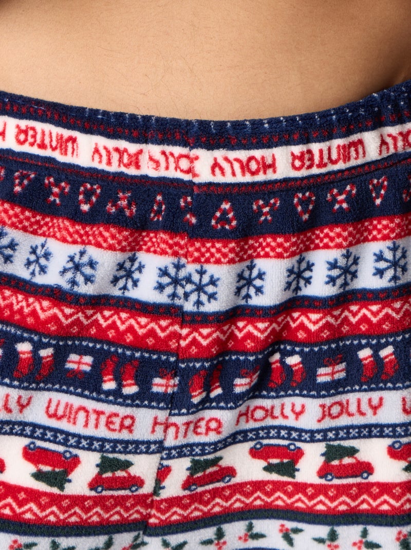 Ensemble de pyjama imprimé jacquard 'Noël' 2 pièces en polaire Bleu - Kiabi