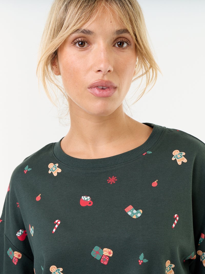 Ensemble de pyjama long de Noël - 2 pièces Vert - Kiabi