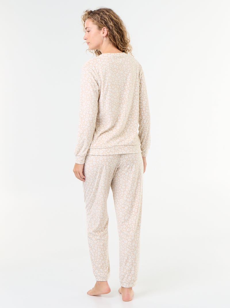 Ensemble de pyjama long en polaire - 2 pièces Beige - Kiabi