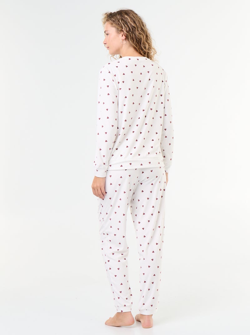 Ensemble de pyjama long en polaire - 2 pièces Blanc - Kiabi