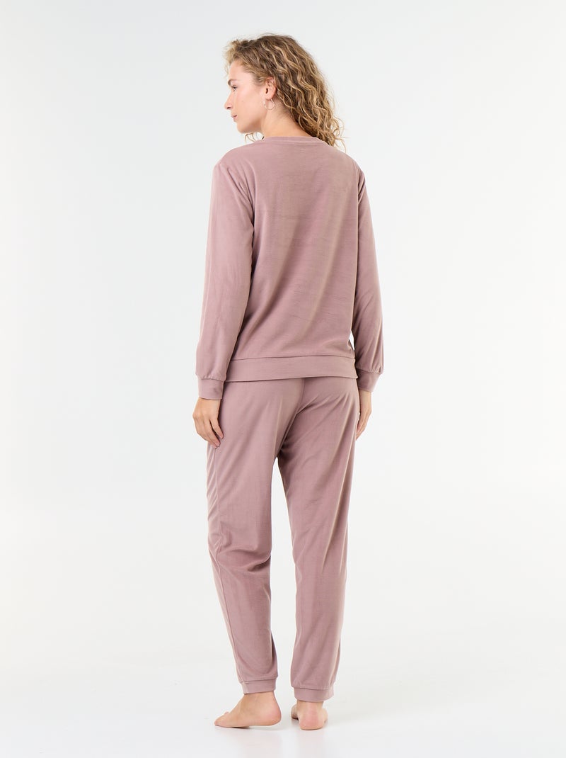 Ensemble de pyjama long en polaire - 2 pièces Rose - Kiabi