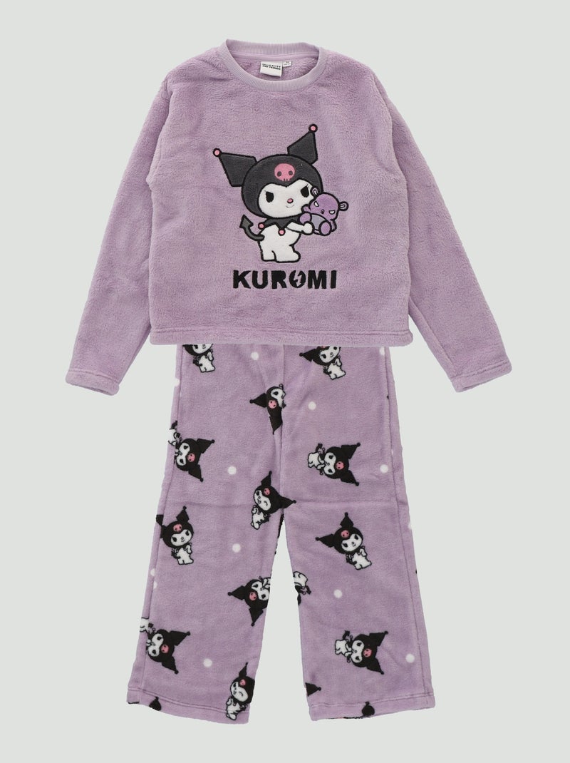 Pyjama 2 Pièces Hello Kitty Manches Longues - Taille 6 Ans - Violet Et Blanc - Coton - Occasion