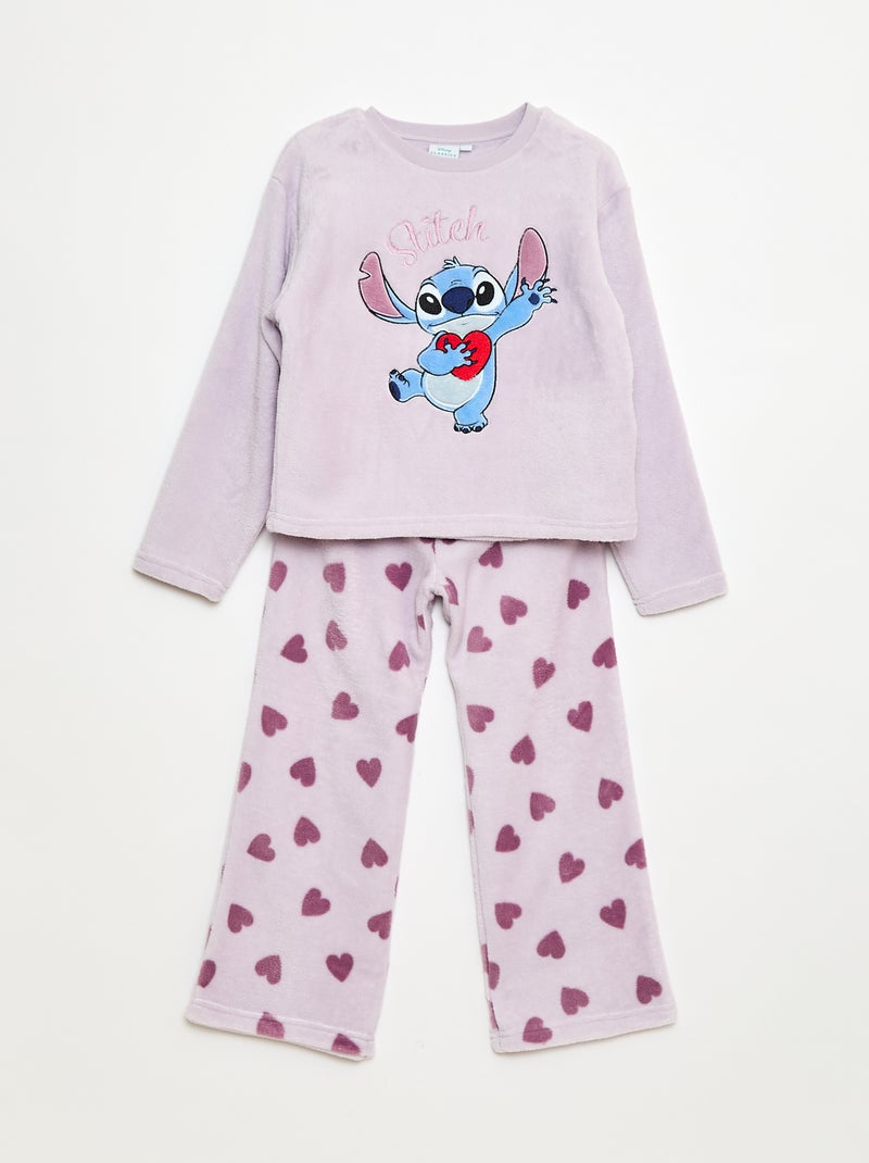 Ensemble de pyjama long en polaire 'Stitch' 'Disney' - 2 pièces Violet - Kiabi