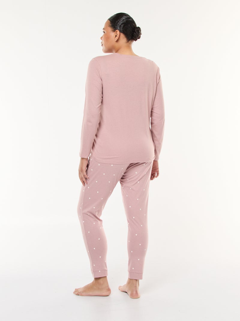 Ensemble de pyjama long imprimé - 2 pièces Rose - Kiabi