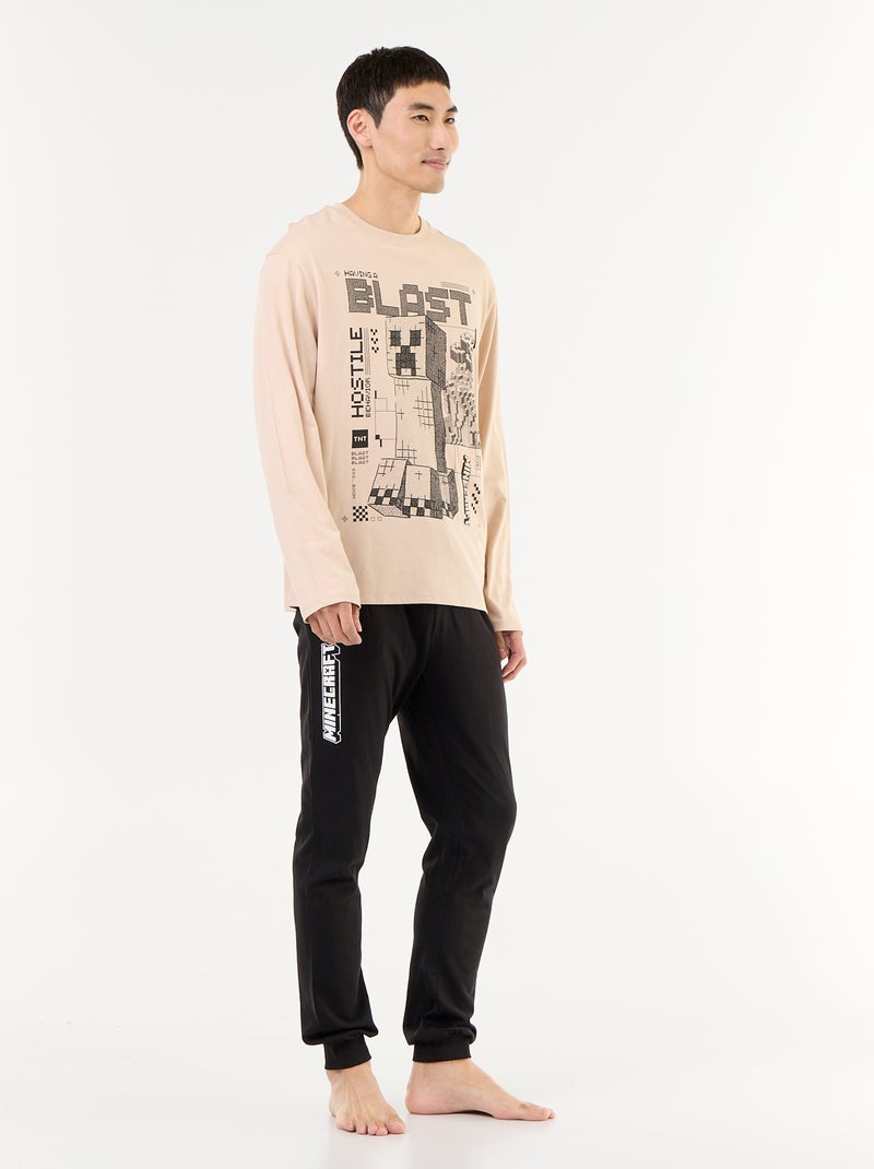 Ensemble de pyjama long 'Minecraft' - 2 pièces Beige - Kiabi