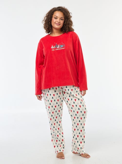 Ensemble de pyjama long Noël en polaire - 2 pièces - Kiabi