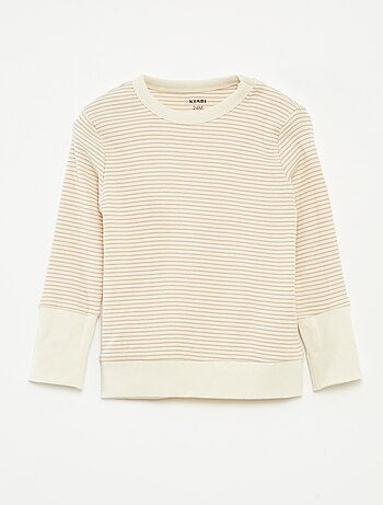 Ensemble de pyjama long t-shirt + pantalon à rayures - 2 pièces