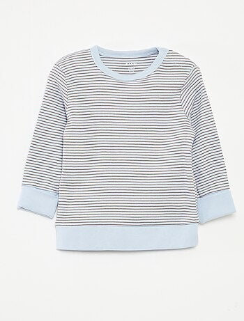 Ensemble de pyjama long t-shirt + pantalon à rayures - 2 pièces