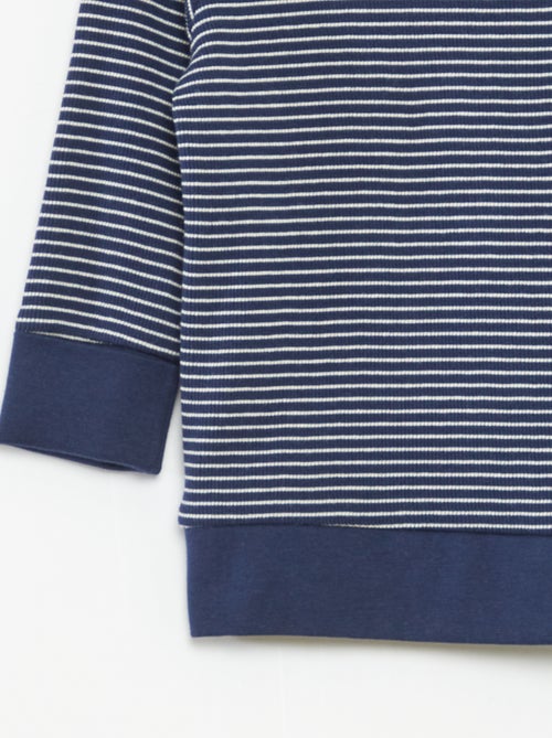 Ensemble de pyjama long t-shirt + pantalon à rayures - 2 pièces - Kiabi