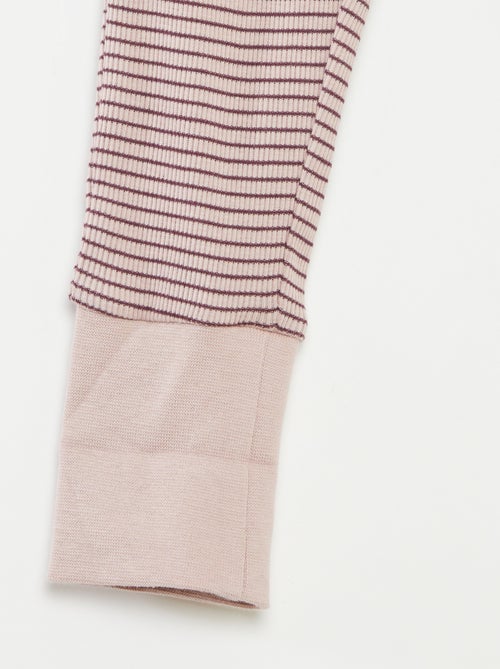 Ensemble de pyjama long t-shirt + pantalon à rayures - 2 pièces - Kiabi