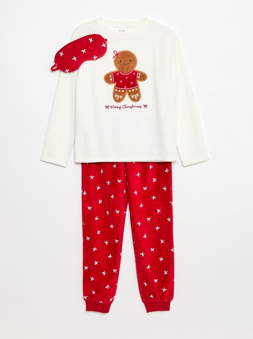 Ensemble de pyjama + masque Noël en velours - Kiabi
