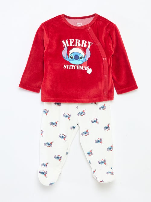 Ensemble de pyjama Noël imprimé 'Disney' 'Stitch' en coton - Kiabi
