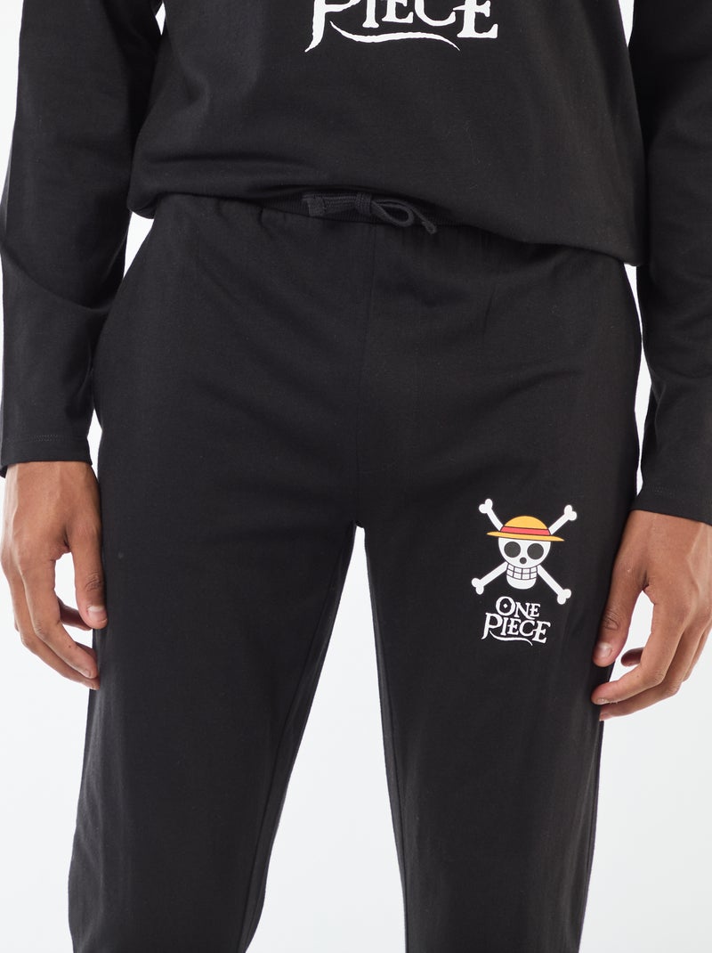 Ensemble de pyjama 'One piece' en coton Noir - Kiabi