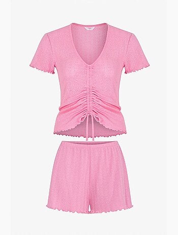 Ensemble de pyjama rosalie pointel short et manches courtes penti