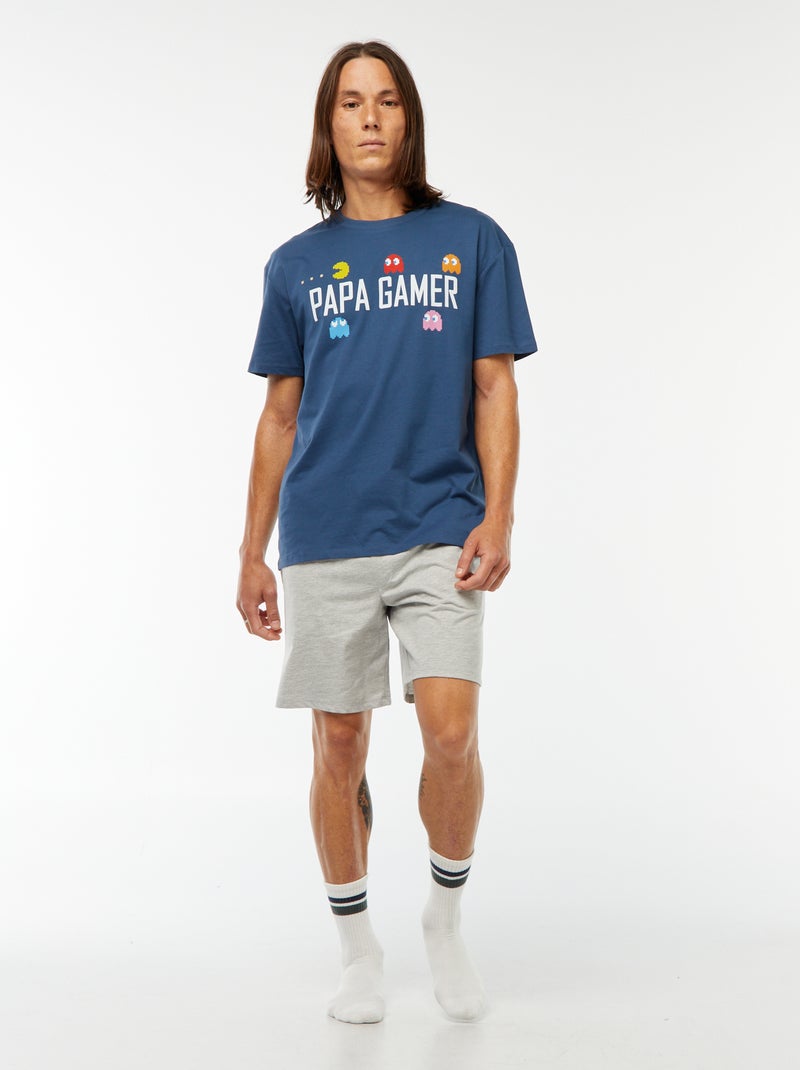 Ensemble de pyjama short + t-shirt 'PAC-MAN' BLEU - Kiabi