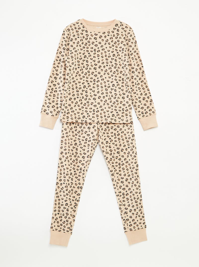 Ensemble de pyjama t-shirt + pantalon -  2 pièces Marron - Kiabi