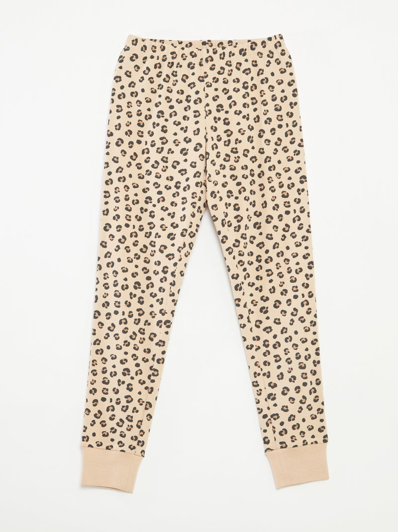 Ensemble de pyjama t-shirt + pantalon -  2 pièces Marron - Kiabi