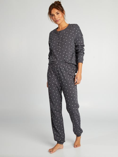 Ensemble de pyjama t-shirt + pantalon en maille pointelle - 2 pièces - Kiabi