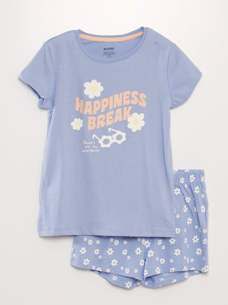 Ensemble de pyjama : T-shirt + short - 2 pièces Mauve - Kiabi