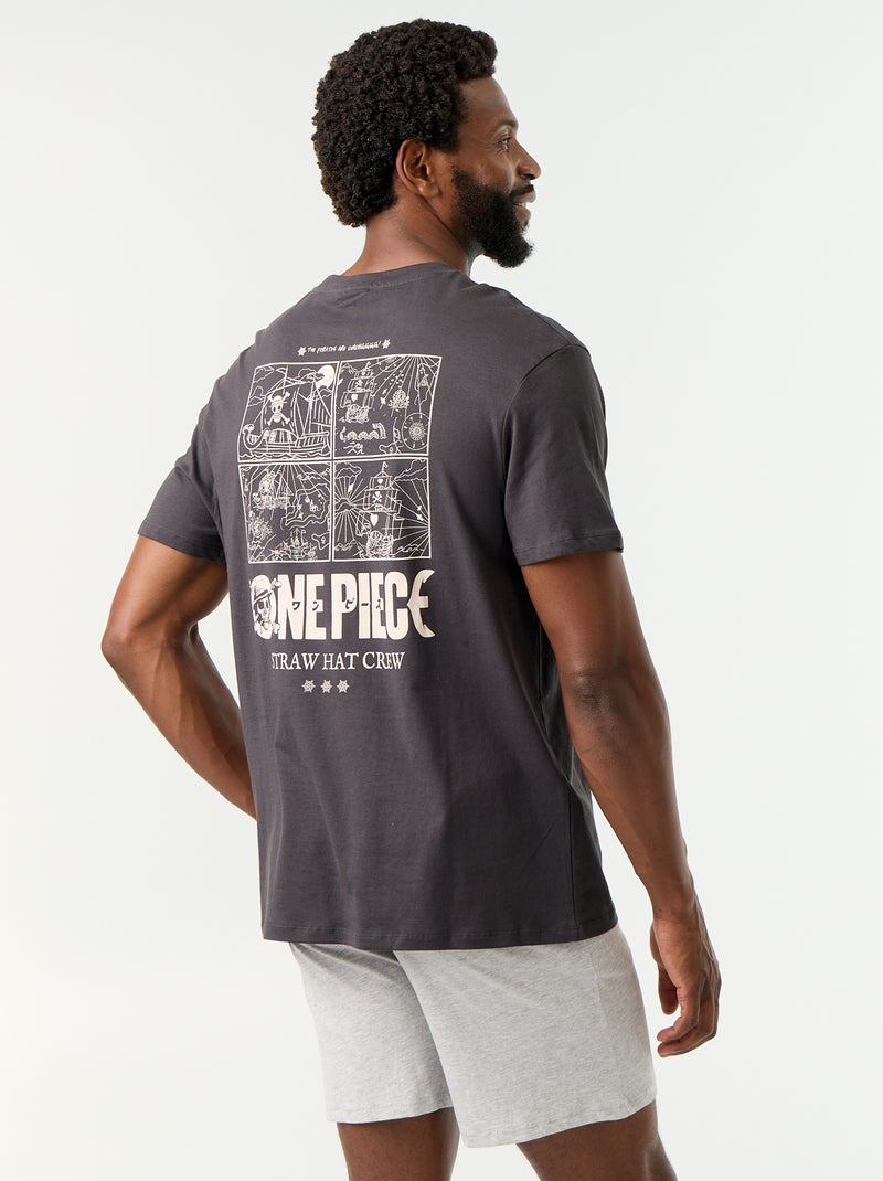 Ensemble de pyjama t-shirt + short 'One Piece' - 2 pièces Noir - Kiabi
