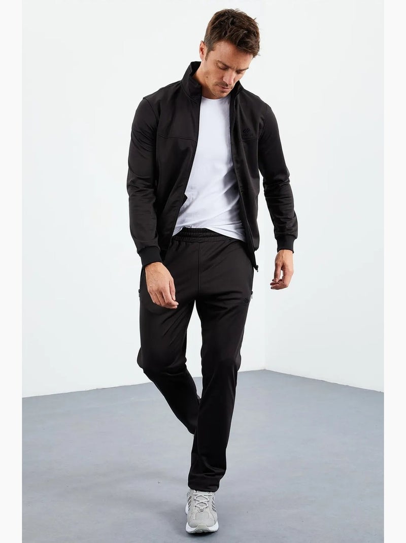 Ensemble de sport homme en maille scuba à col zippé tommy Noir - Kiabi