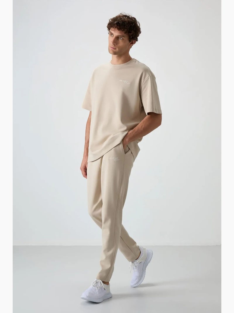 Ensemble de sport homme oversize en coton mélangé tommy Beige argile - Kiabi
