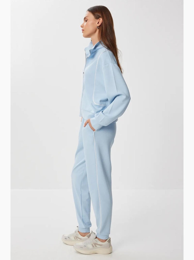 Ensemble de survêtement à manches longues et col zippé pour femme istanbul Bleu ciel - Kiabi