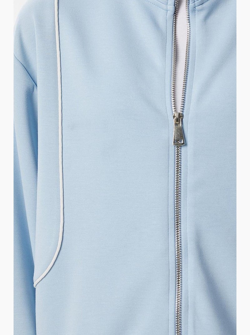 Ensemble de survêtement à manches longues et col zippé pour femme istanbul Bleu ciel - Kiabi
