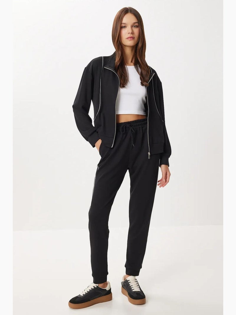 Ensemble de survêtement à manches longues et col zippé pour femme istanbul Noir - Kiabi