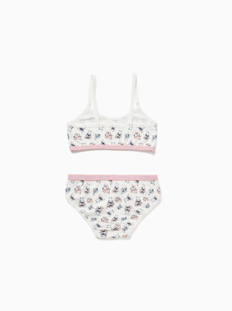 Ensemble de top et culottes avec stitch et angel Beige clair - Kiabi