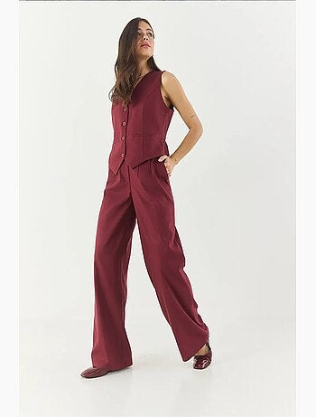 Ensemble débardeur sans manches à col en v et pantalon large lucci