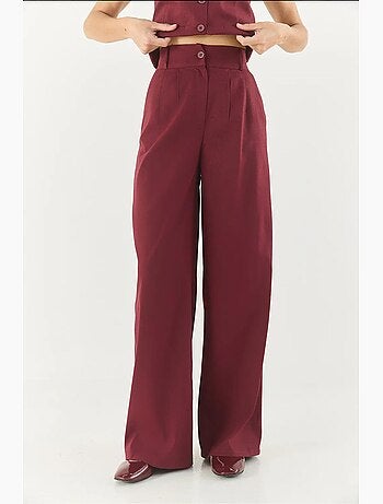 Ensemble débardeur sans manches à col en v et pantalon large lucci