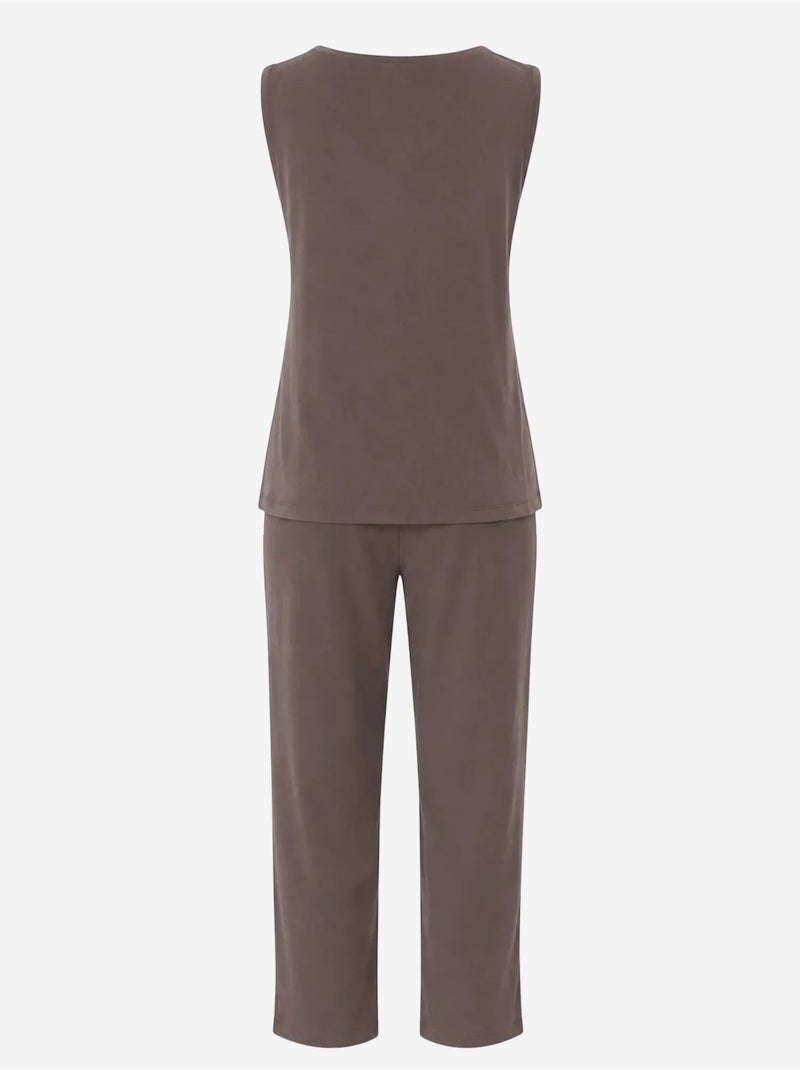 Ensemble débardeur sans manches et pantalon à jambe large mixray Marron chocolat - Kiabi