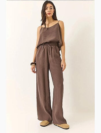 Ensemble débardeur sans manches et pantalon large lucci