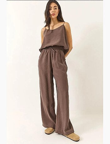 Ensemble débardeur sans manches et pantalon large lucci