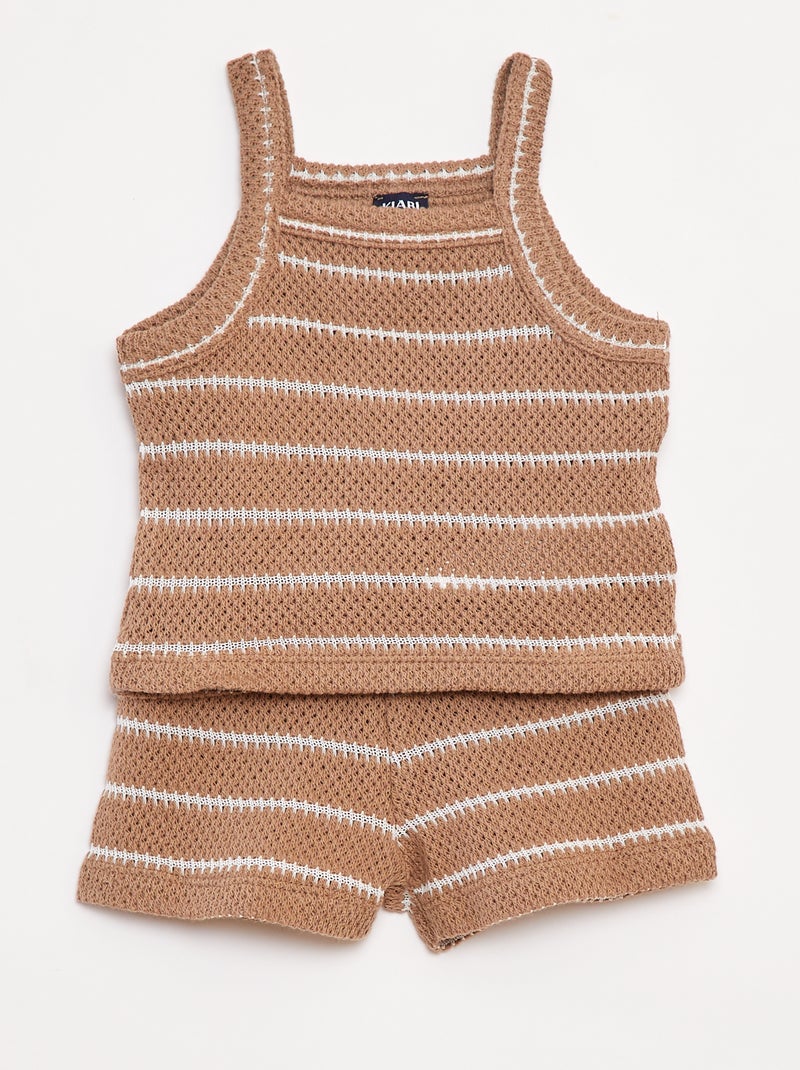 Ensemble débardeur + short - 2 pièces beige - Kiabi