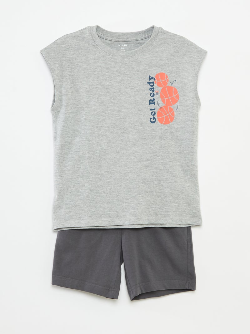 Ensemble débardeur + short - 2 pièces GRIS - Kiabi